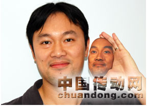 用3D掃描儀掃描人臉后，用3D打印的3D模型 